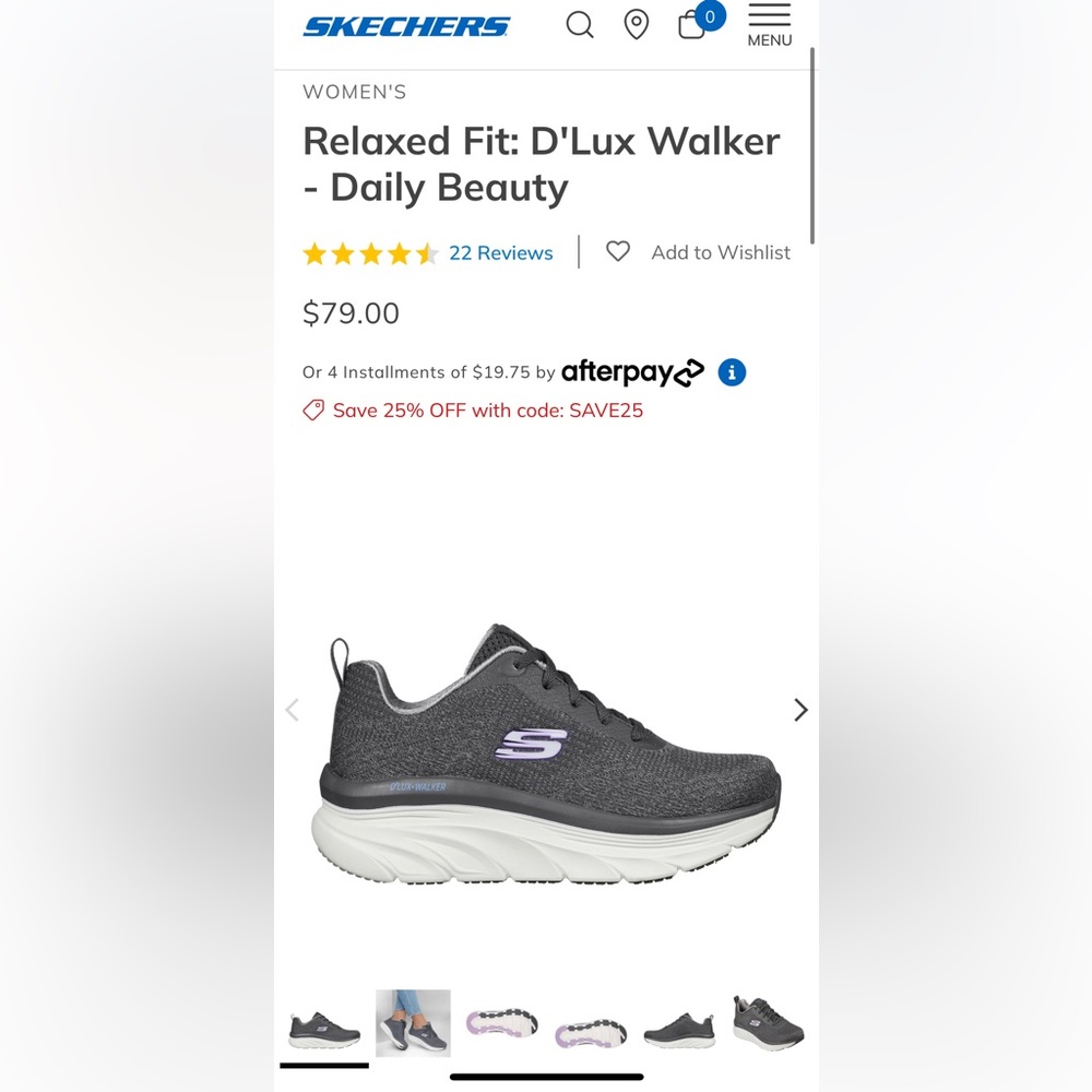 Size 8 medium Skechers D’Lux Walker with air-cooled memory foam - Picture 7 of 7